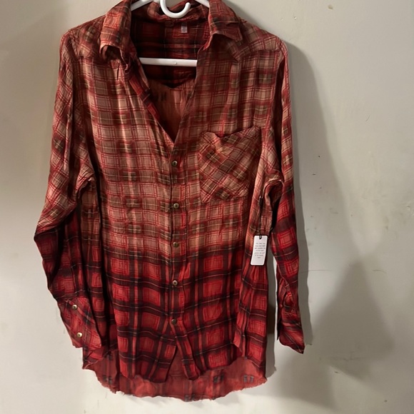 Free People Festival Plaid Top New! Size XS - Picture 2 of 7